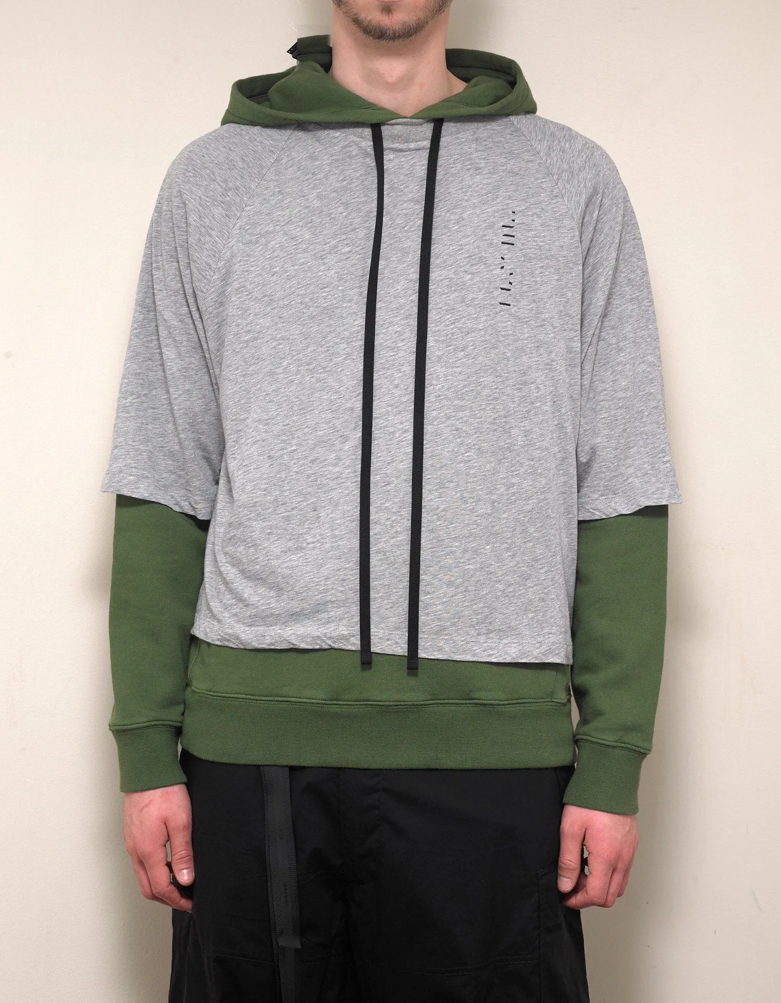 Grey & Green Dual Layer Hoodie