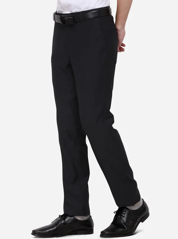 Grey Solid Slim Fit Formal Trouser | Metal