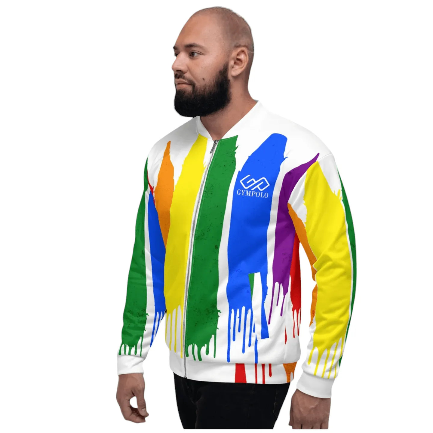 GYMPOLO Unisex Rainbow Bomber Jacket