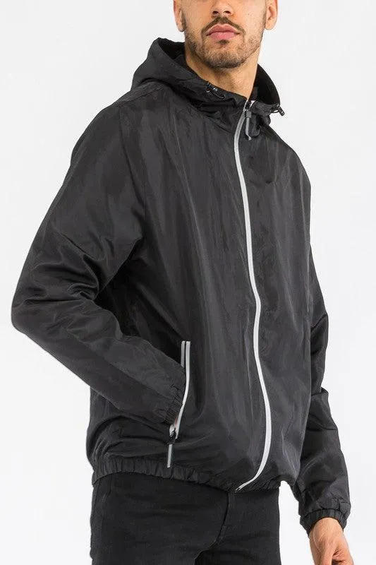 Hooded Lightweight Windbreaker Jackets Mens