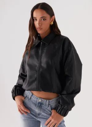 Houghton Oversized Bomber Jacket - Black