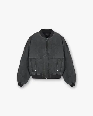 Inset Sleeve Bomber - Stained Black