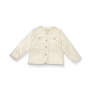 Ivory Fur Trim Tweed Jacket