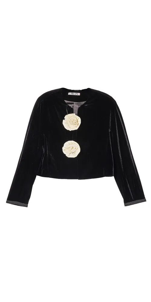 Javiera Velvet Rosette Jacket