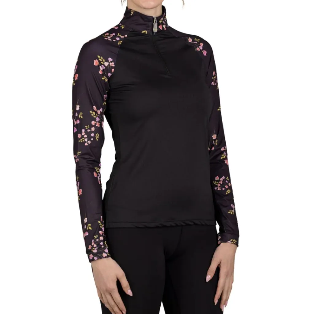 Kastel Denmark Long Sleeve Raglan Baselayer with Floral Buds