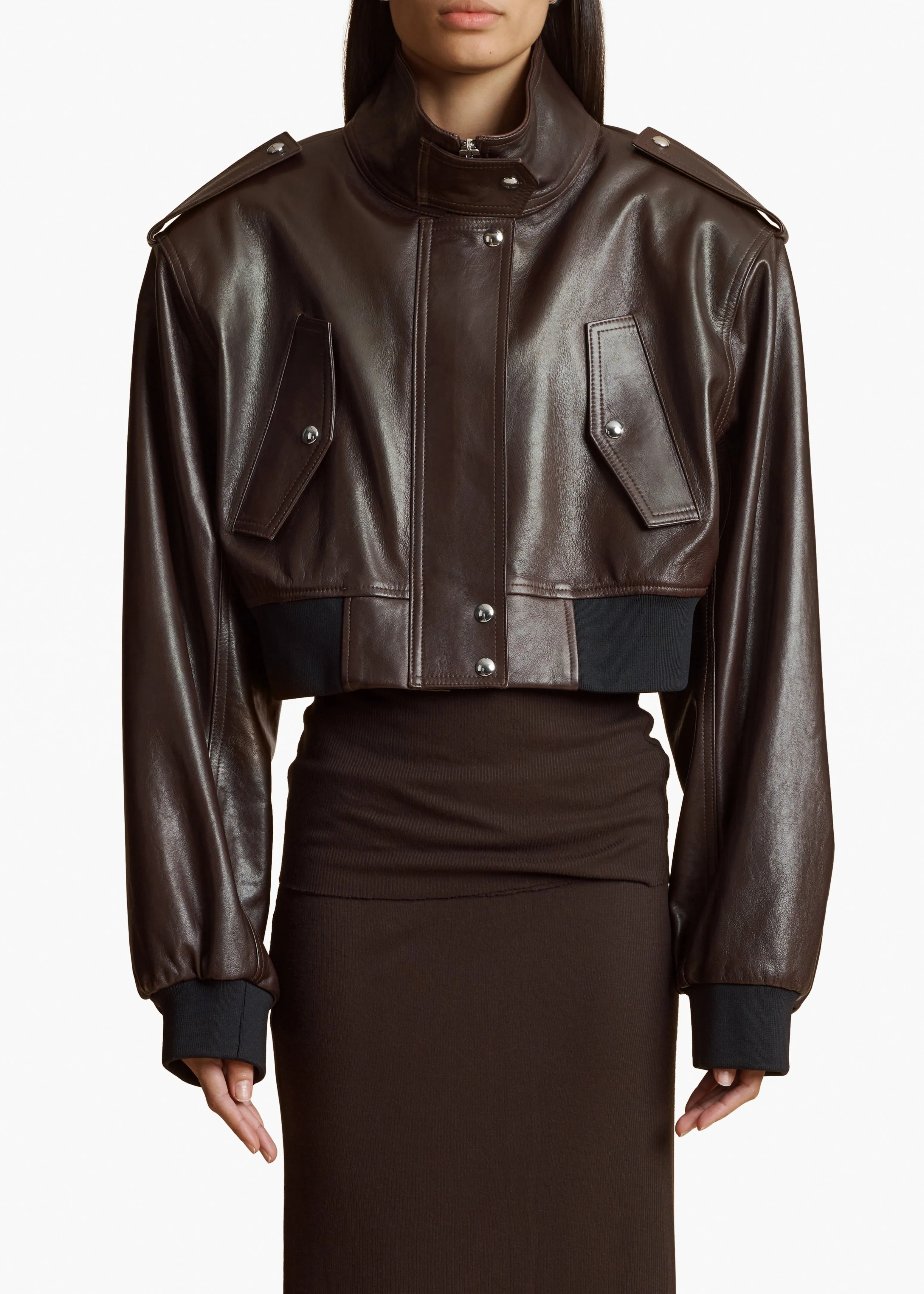 Kember Jacket in Dark Brown Leather