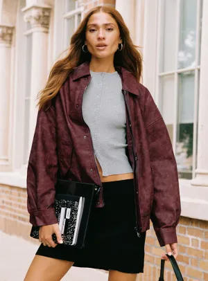 Kenny Bomber Jacket Burgundy