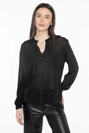 KINROSS CASHMERE - SHIMMER SPLITNECK TOP