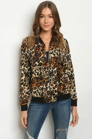 Leopard Print Lightweight Bomber Jacket