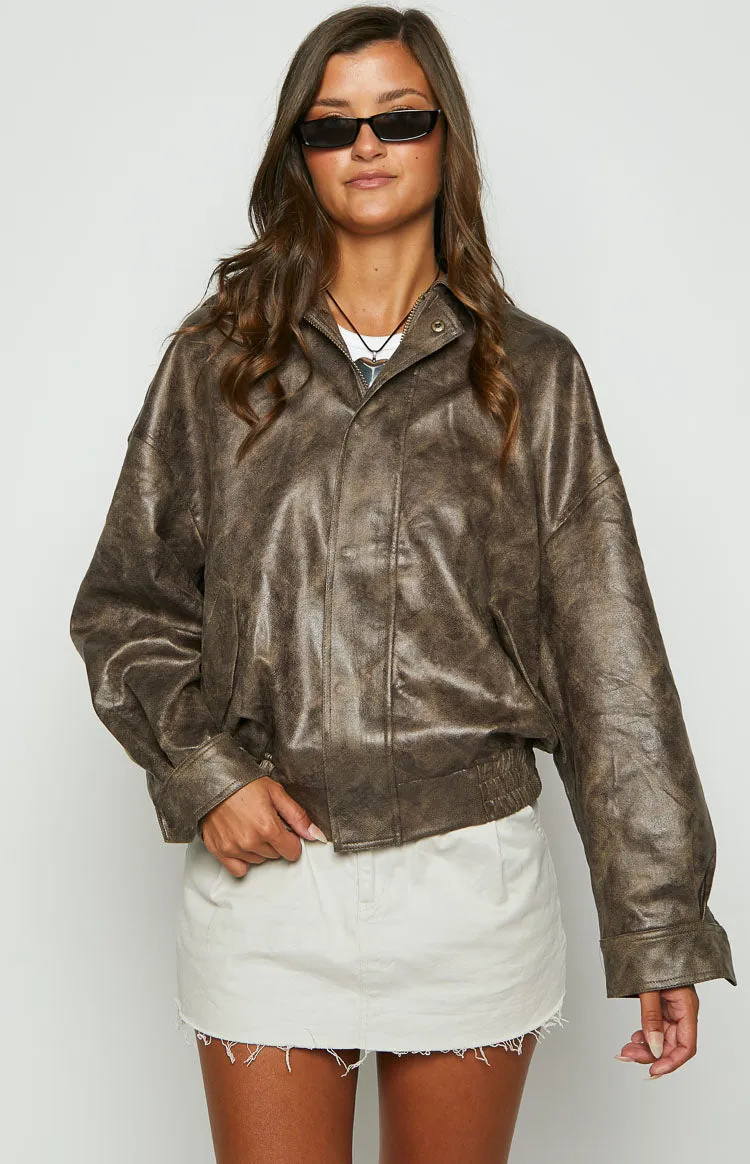 Lioness Kenny Chocolate Bomber Jacket