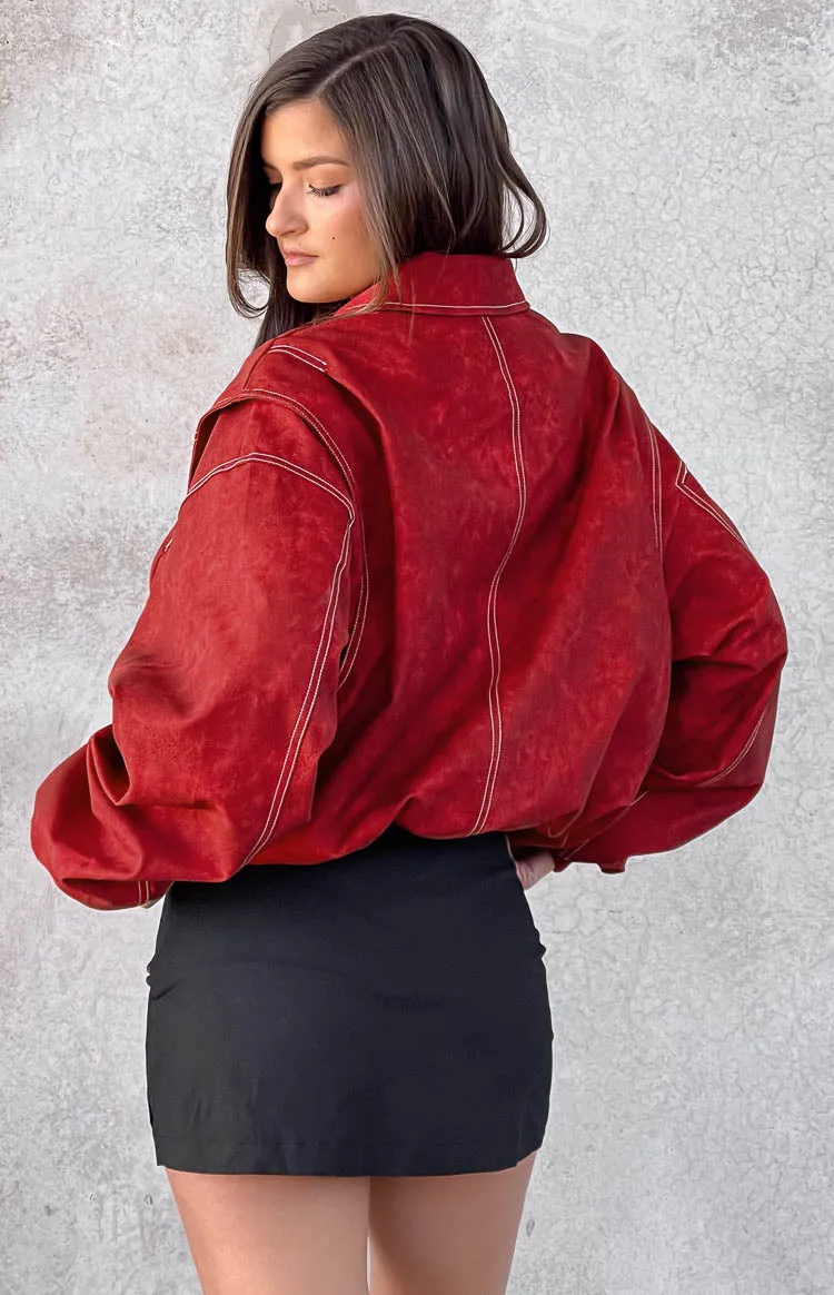 Lioness Vista Crimson Bomber Jacket