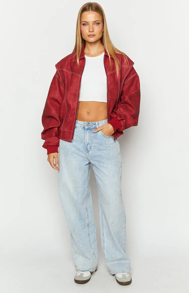 Lioness Vista Crimson Bomber Jacket