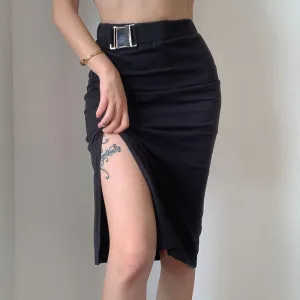 Long Black Pencil Skirt