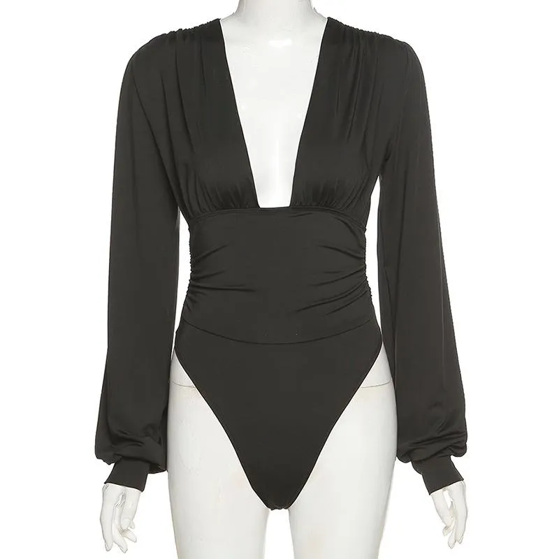 Long Sleeve V-neck Bodysuit