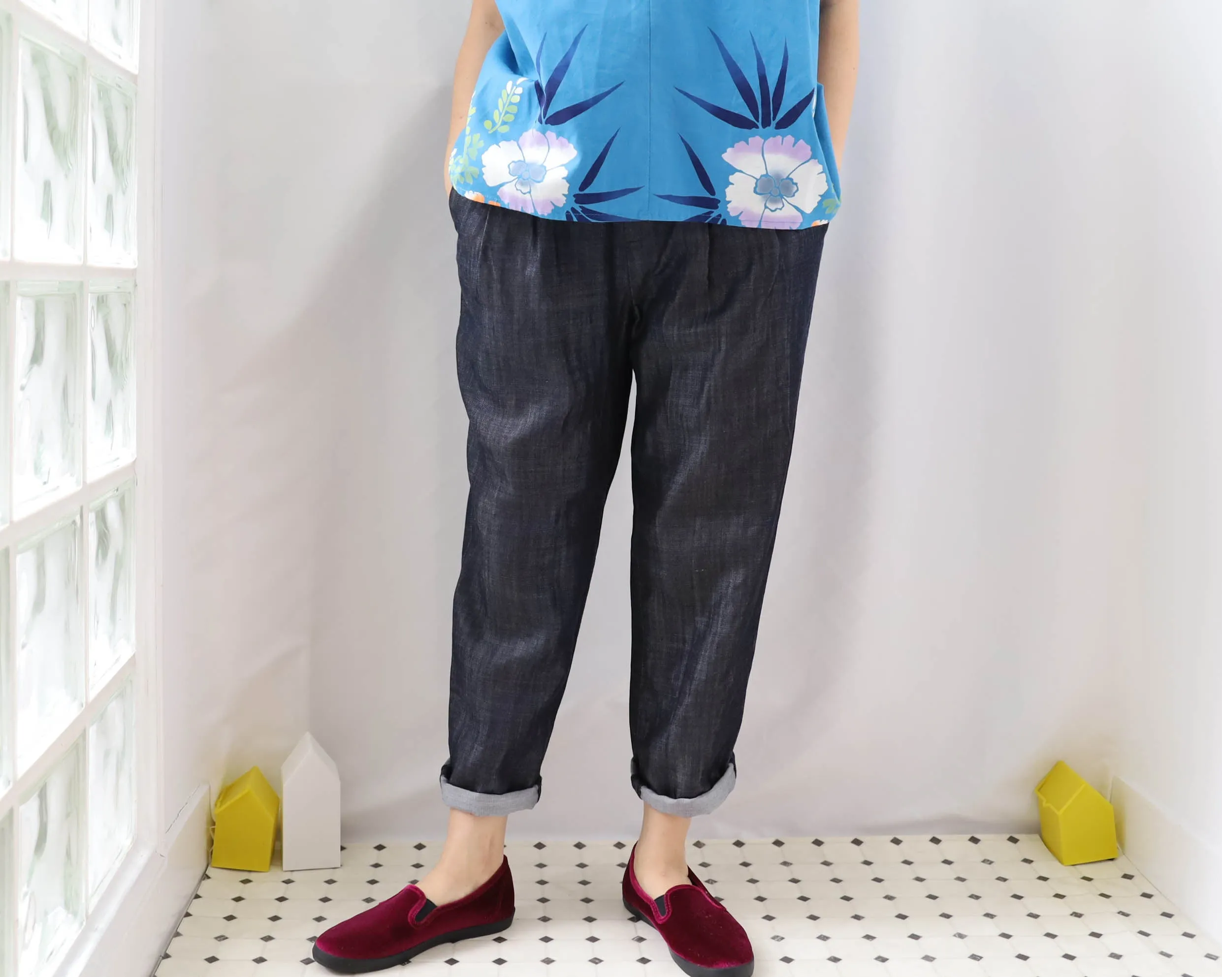 <P10D>  Soft Denim -Tapered Pants