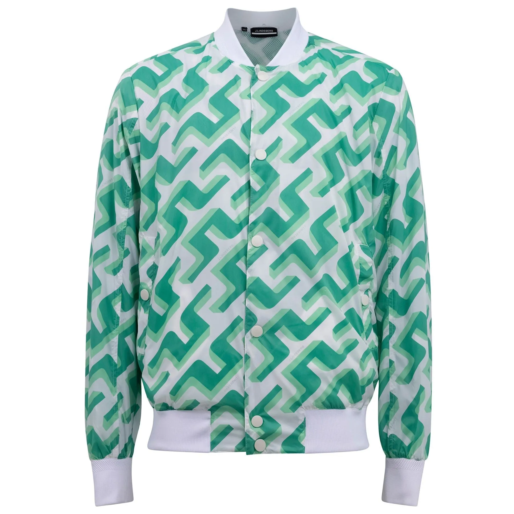 Lux Printed Sharp Nylon Bomber Green 3D Bridge Monogram - SU22