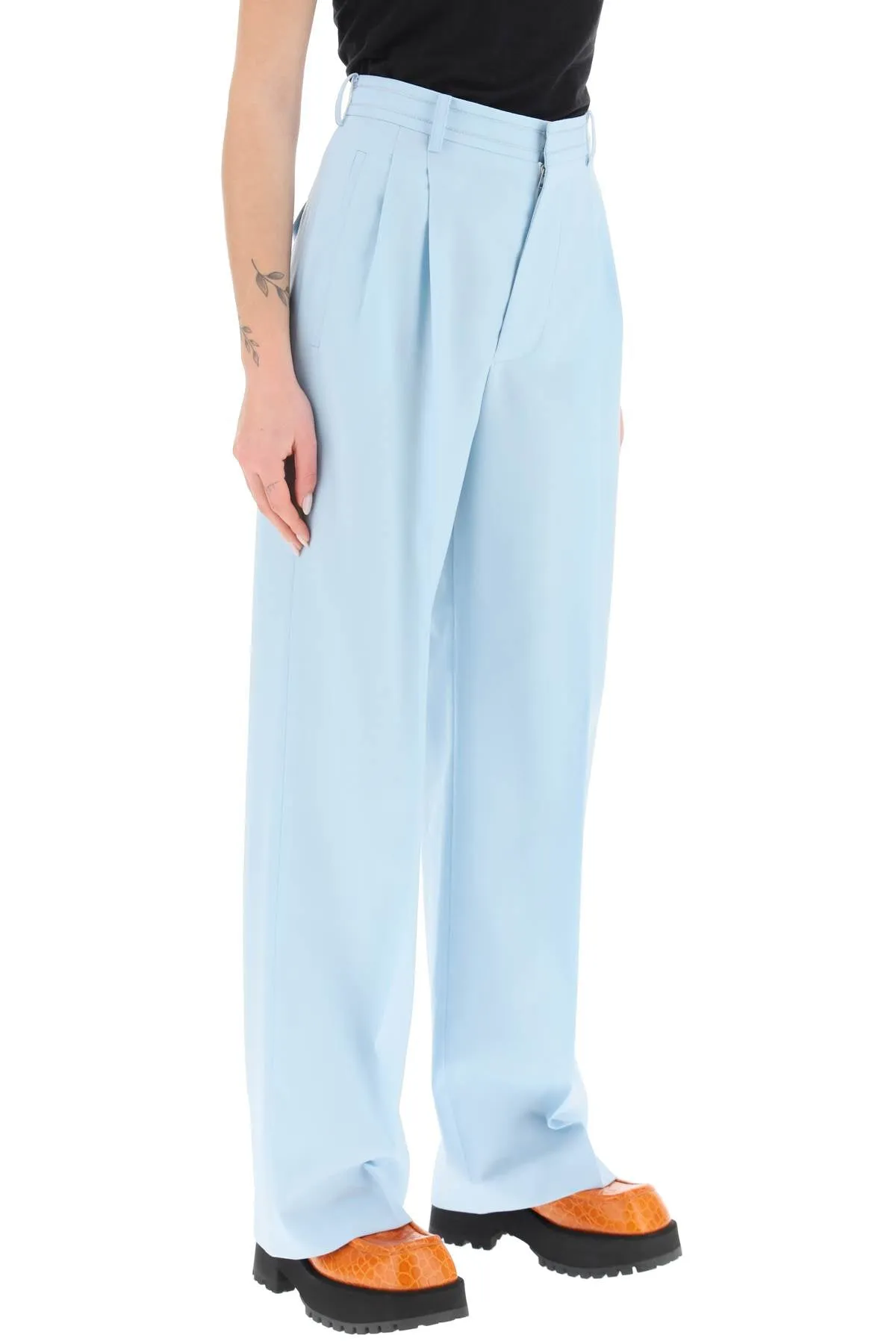 Marni double pleat wool trousers