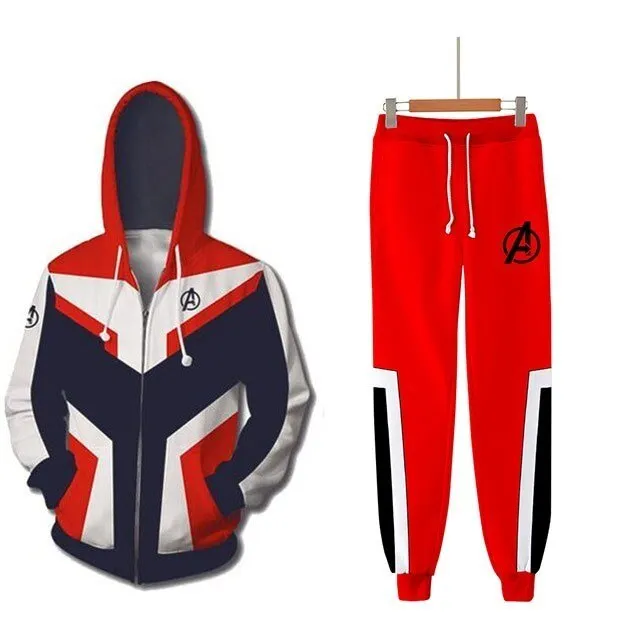 Men Tracksuit 2 Pieces Set Avengers Endgame 3D Hoodies and Pant Sporting Suit Two Pieces Set Mens Sweat Suit Cosplay Costumes