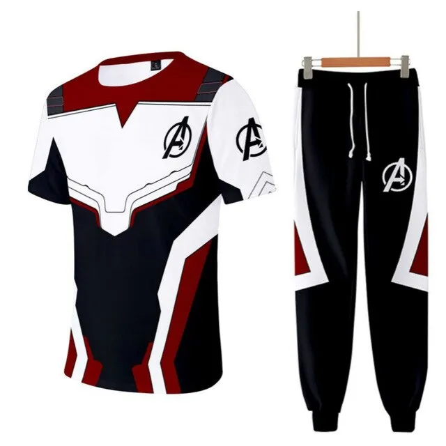 Men Tracksuit 2 Pieces Set Avengers Endgame 3D Hoodies and Pant Sporting Suit Two Pieces Set Mens Sweat Suit Cosplay Costumes