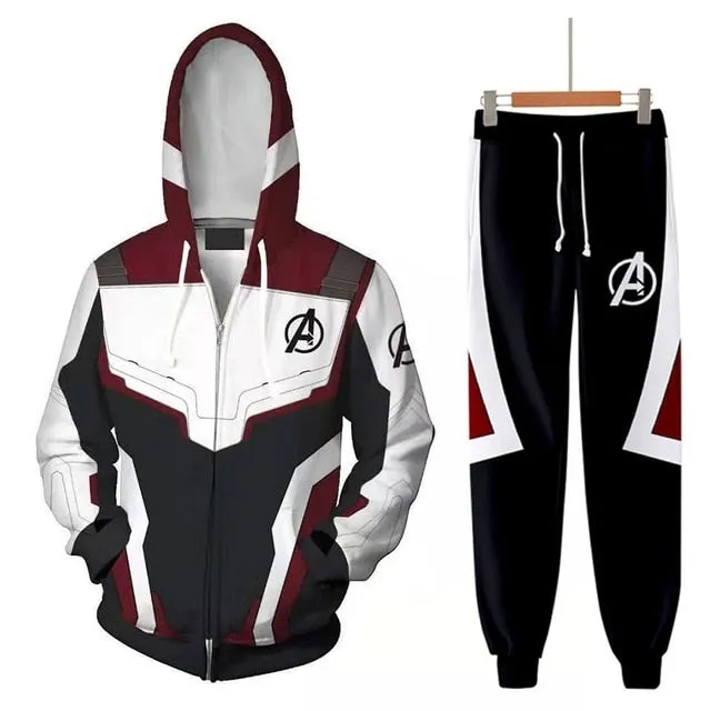 Men Tracksuit 2 Pieces Set Avengers Endgame 3D Hoodies and Pant Sporting Suit Two Pieces Set Mens Sweat Suit Cosplay Costumes