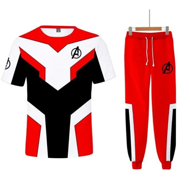 Men Tracksuit 2 Pieces Set Avengers Endgame 3D Hoodies and Pant Sporting Suit Two Pieces Set Mens Sweat Suit Cosplay Costumes