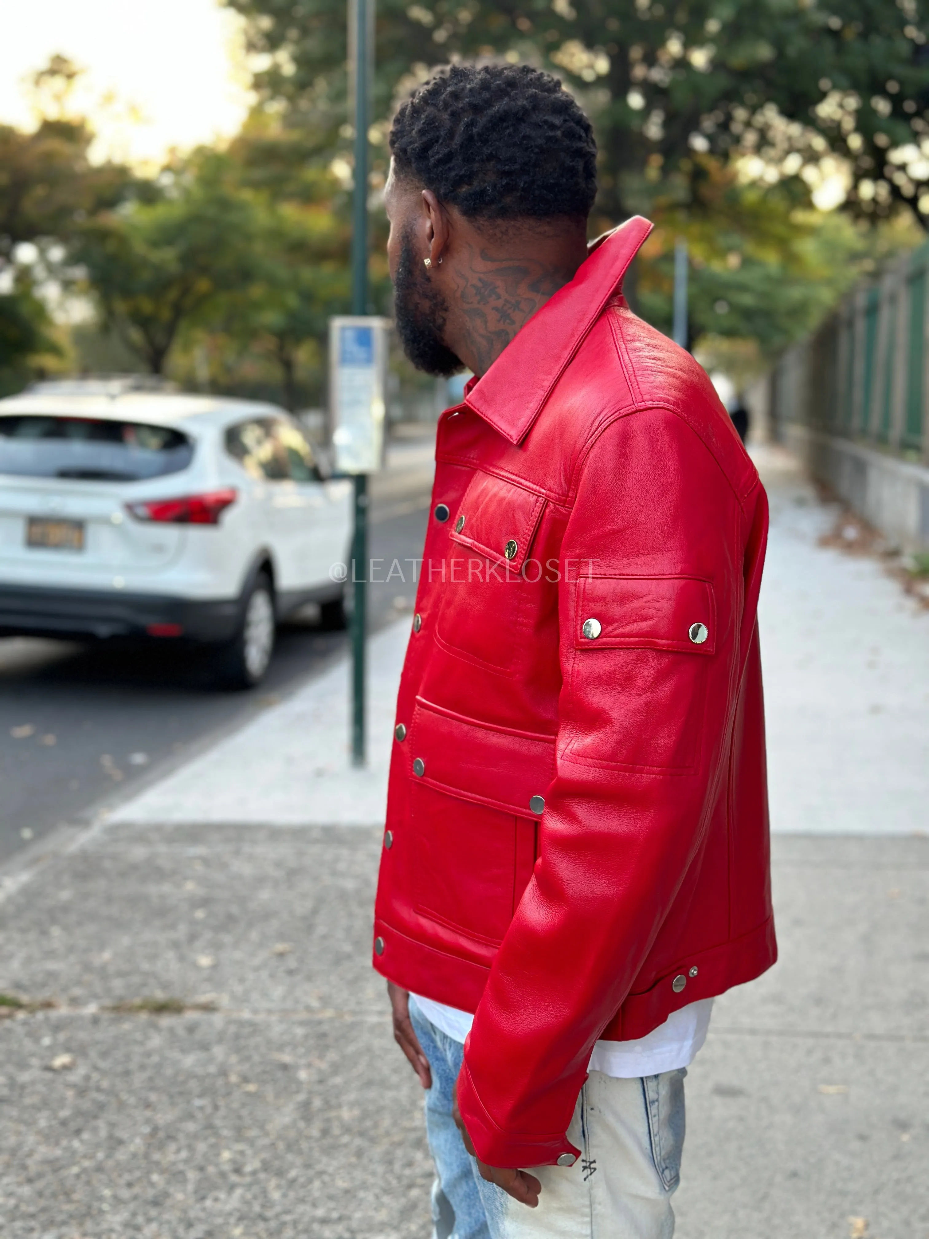 Men's Jax 2.0    Leather Jacket [Red]