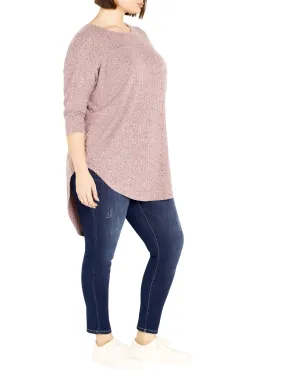 Mia Ribbed Hacci Tunic | Blush