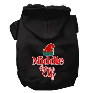 Middle Elf Screen Print Dog Hoodie Black Xl