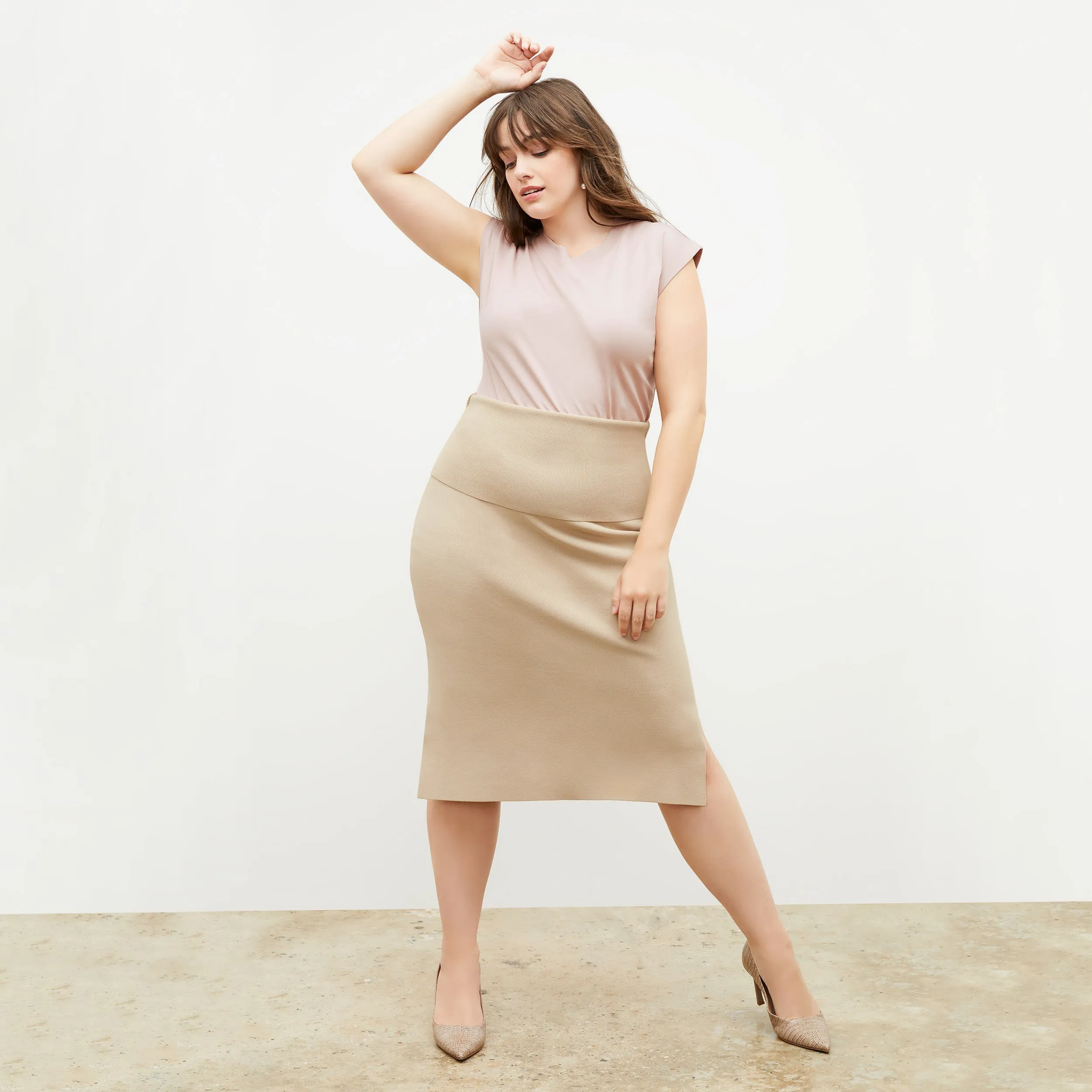 M.M. LAFLEUR - Harlem Skirt - Jardigan Knit :: Latte