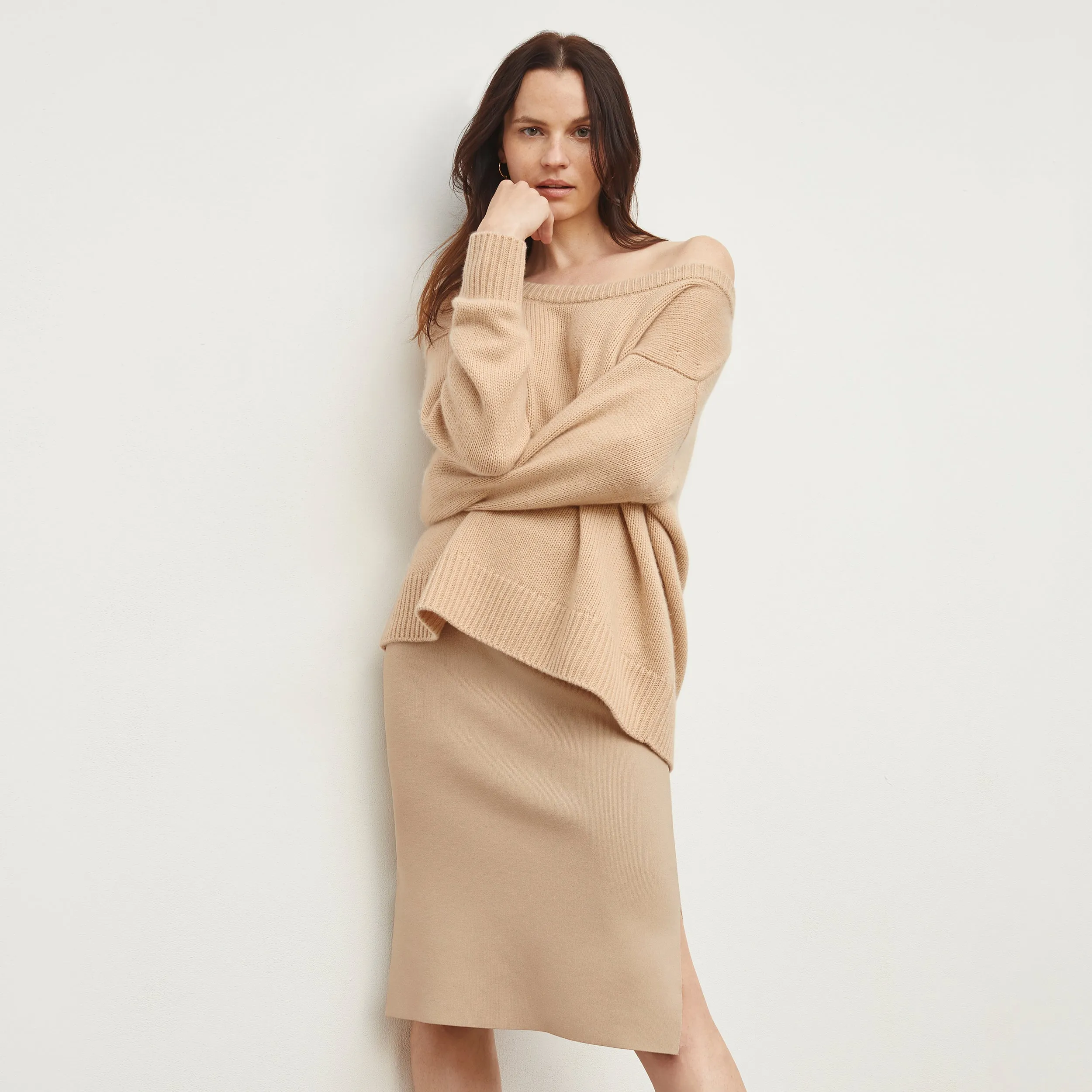 M.M. LAFLEUR - Harlem Skirt - Jardigan Knit :: Latte