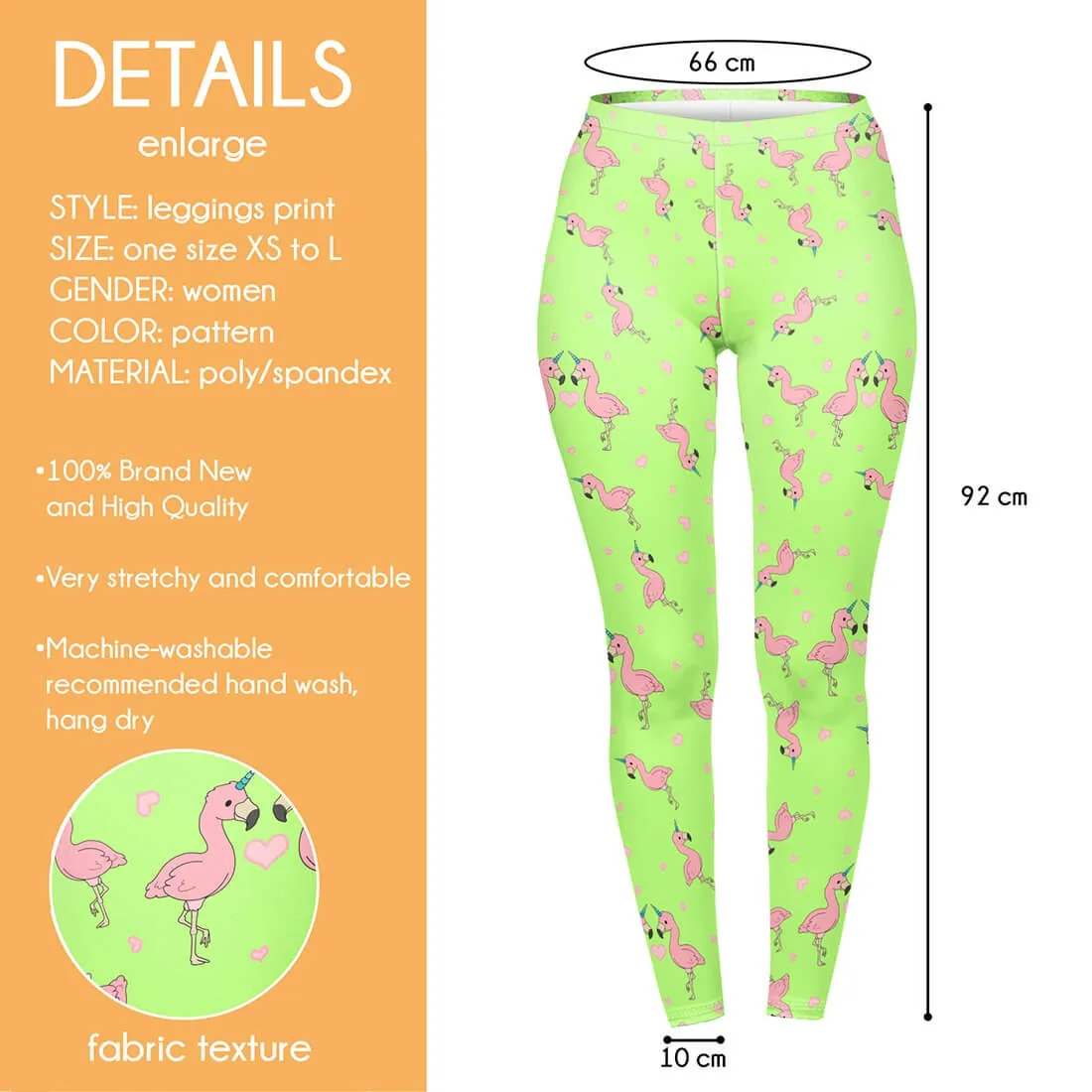 Regular Leggings (8-12 UK Size) - Flamingocorn