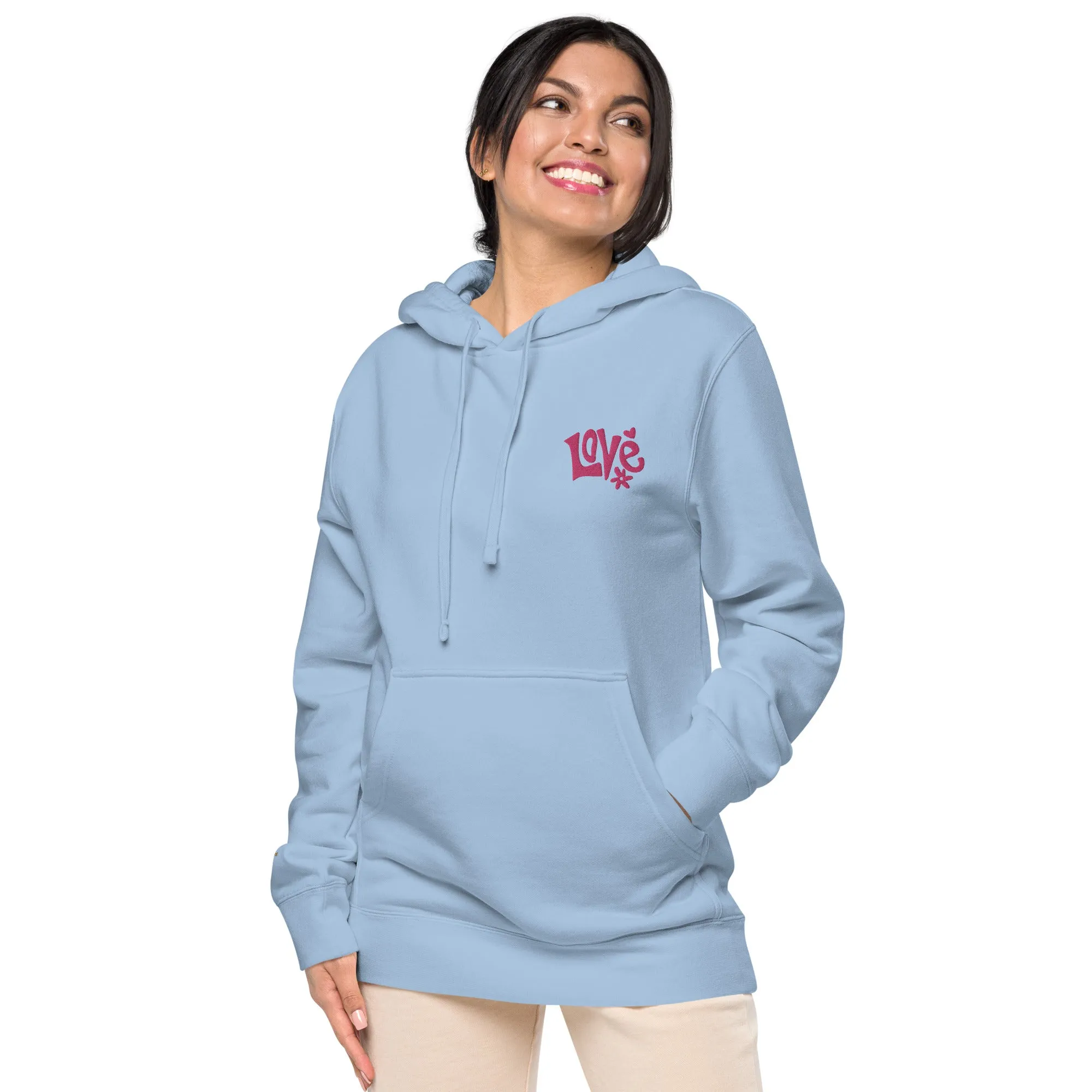 Retro Love Design Unisex Pigment-Dyed Hoodie