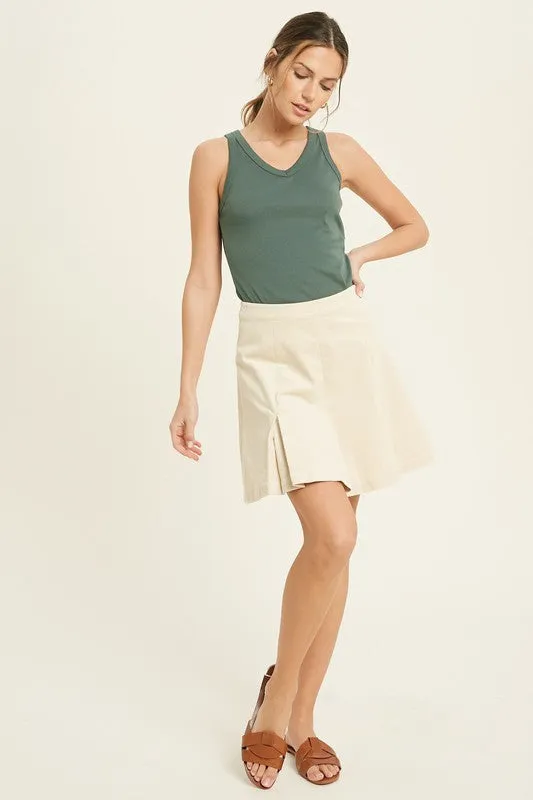 RIBBED KNIT TANK TOP (TEAL GREEN)