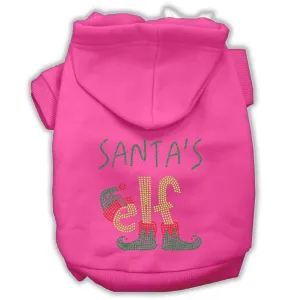 Santa's Elf Rhinestone Dog Hoodie Bright Pink Xxxl(20)