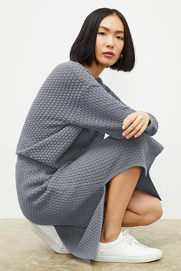 Senga Skirt - Popcorn Knit :: Flint Gray