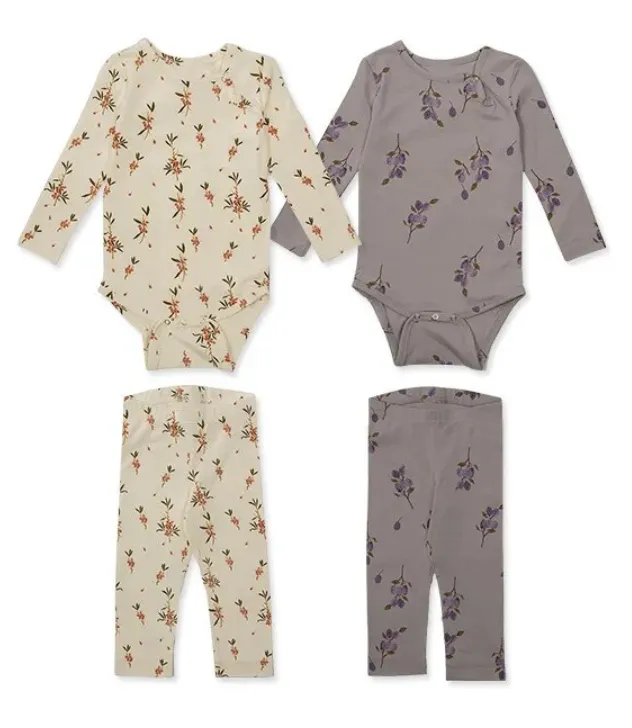 Shoulder Snap Pajama Bodysuit and Pants Set