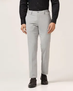 Slim Comfort B-95 Formal Light Grey Textured Trouser - Enticer