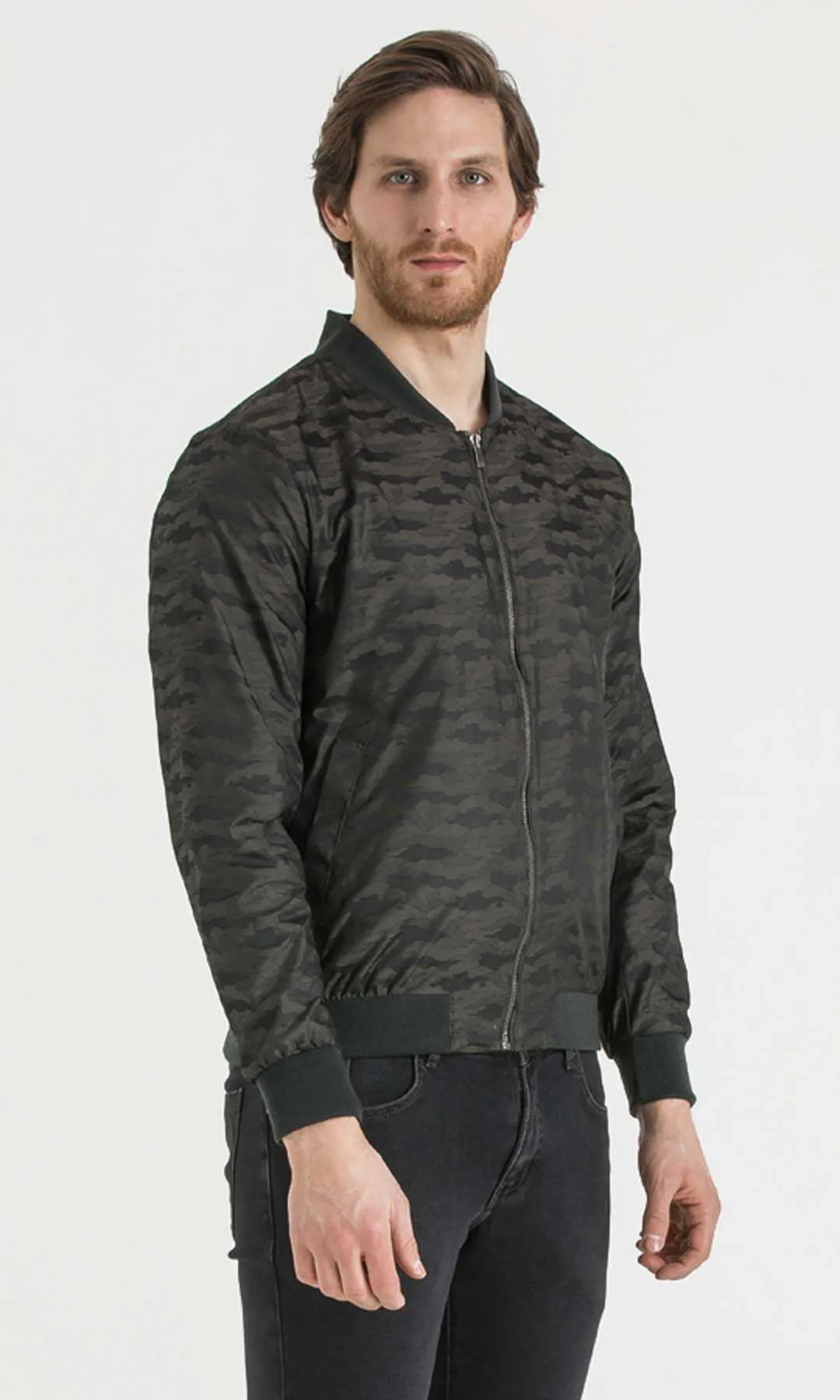 Slim Fit Bomber Cresta Khaki Sport Jacket, Khaki D.