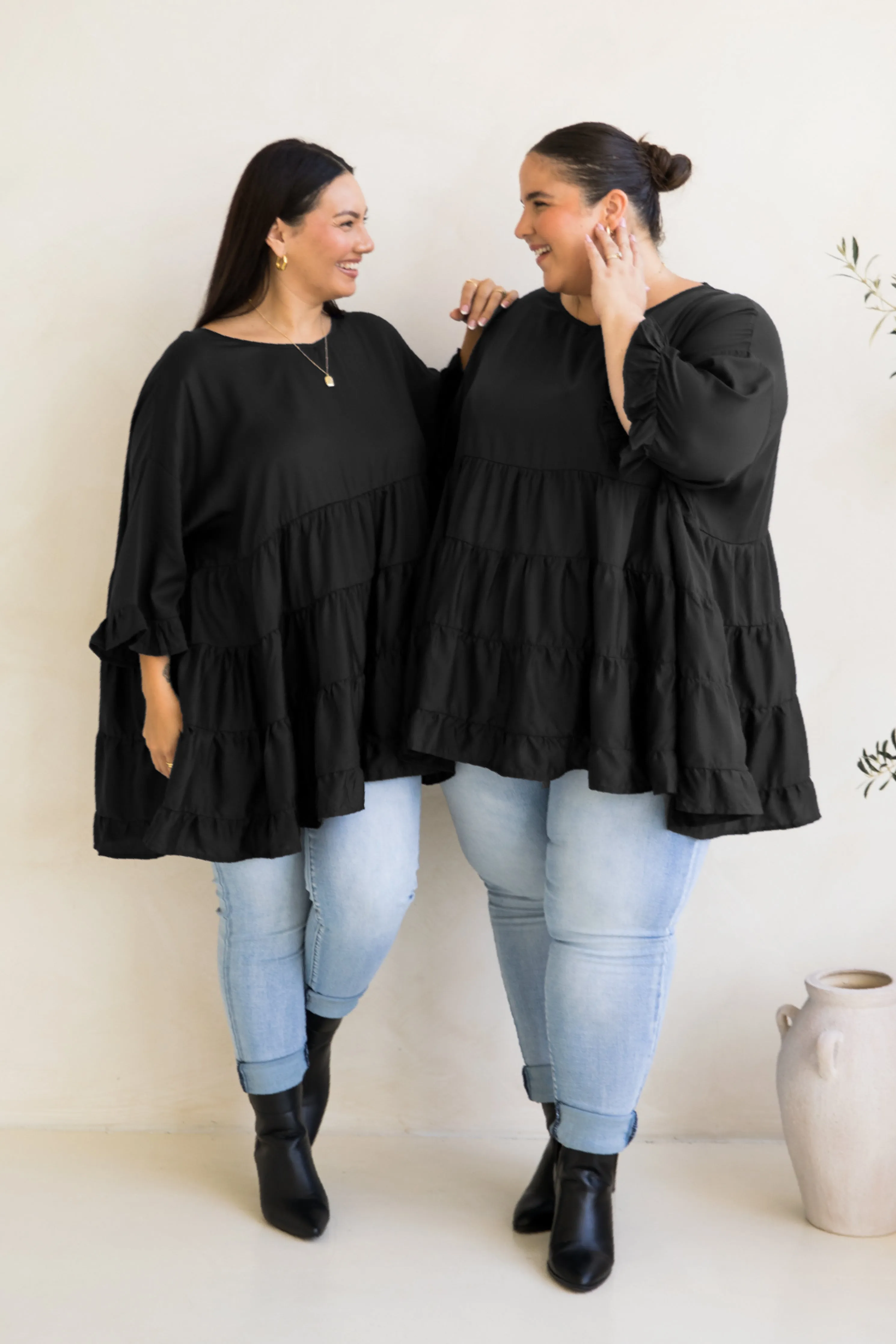 Sofia Top in Black Tencel