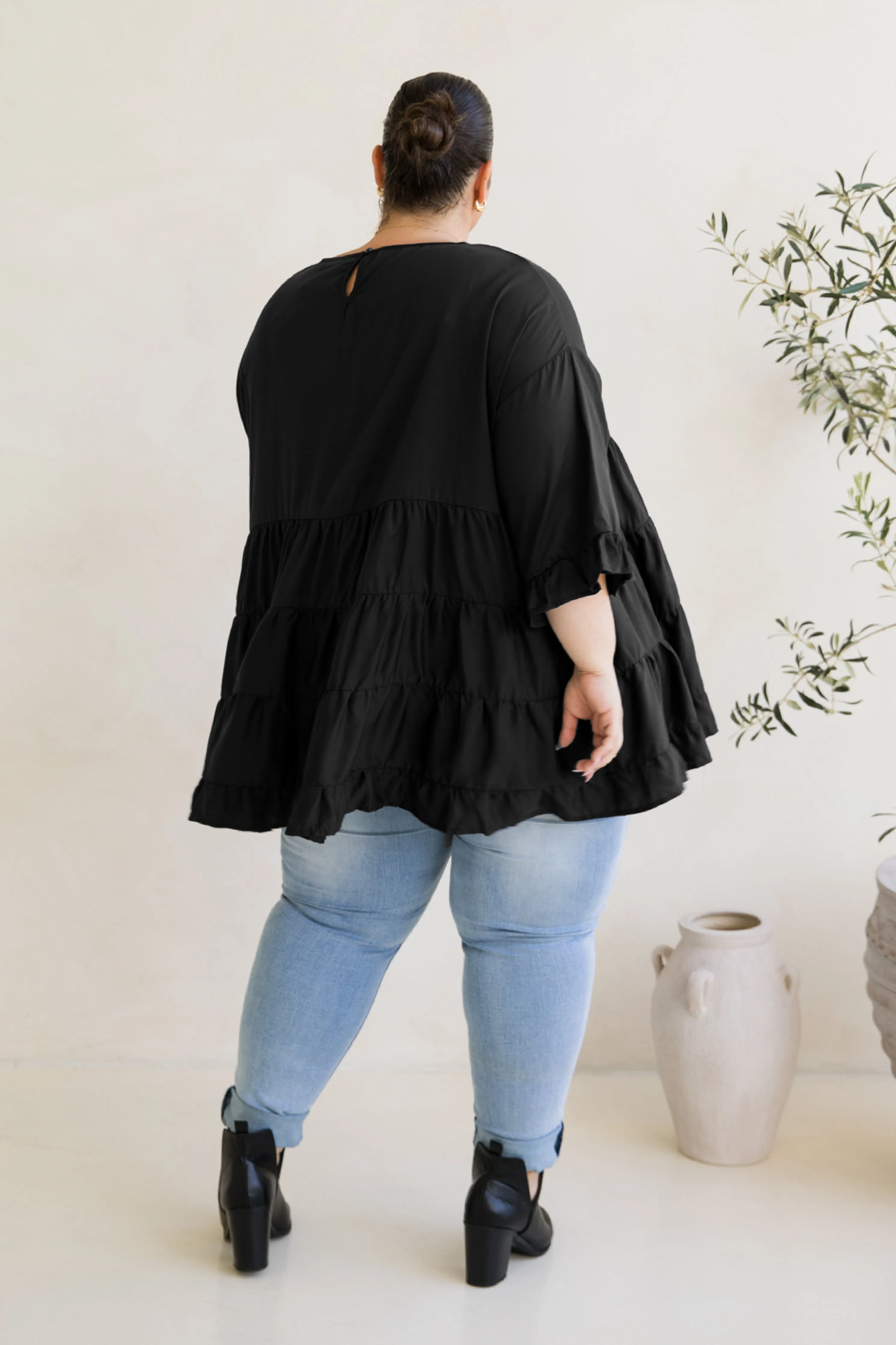 Sofia Top in Black Tencel