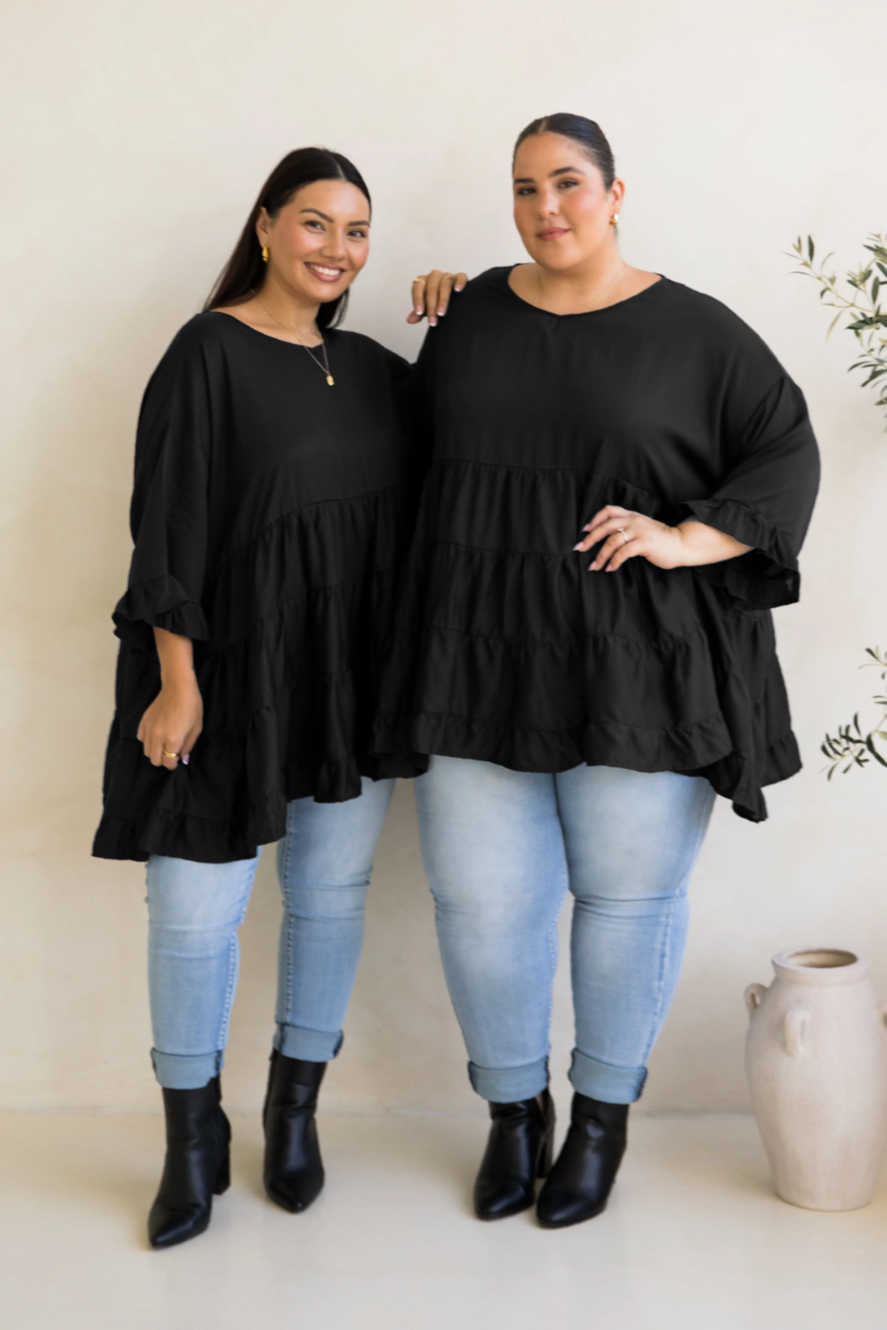 Sofia Top in Black Tencel