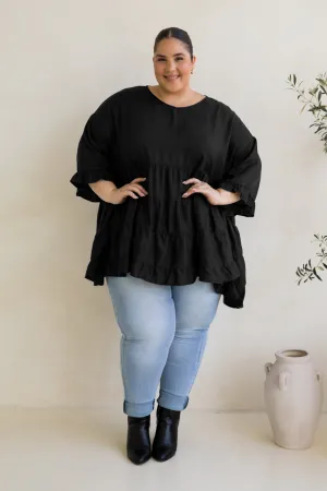 Sofia Top in Black Tencel