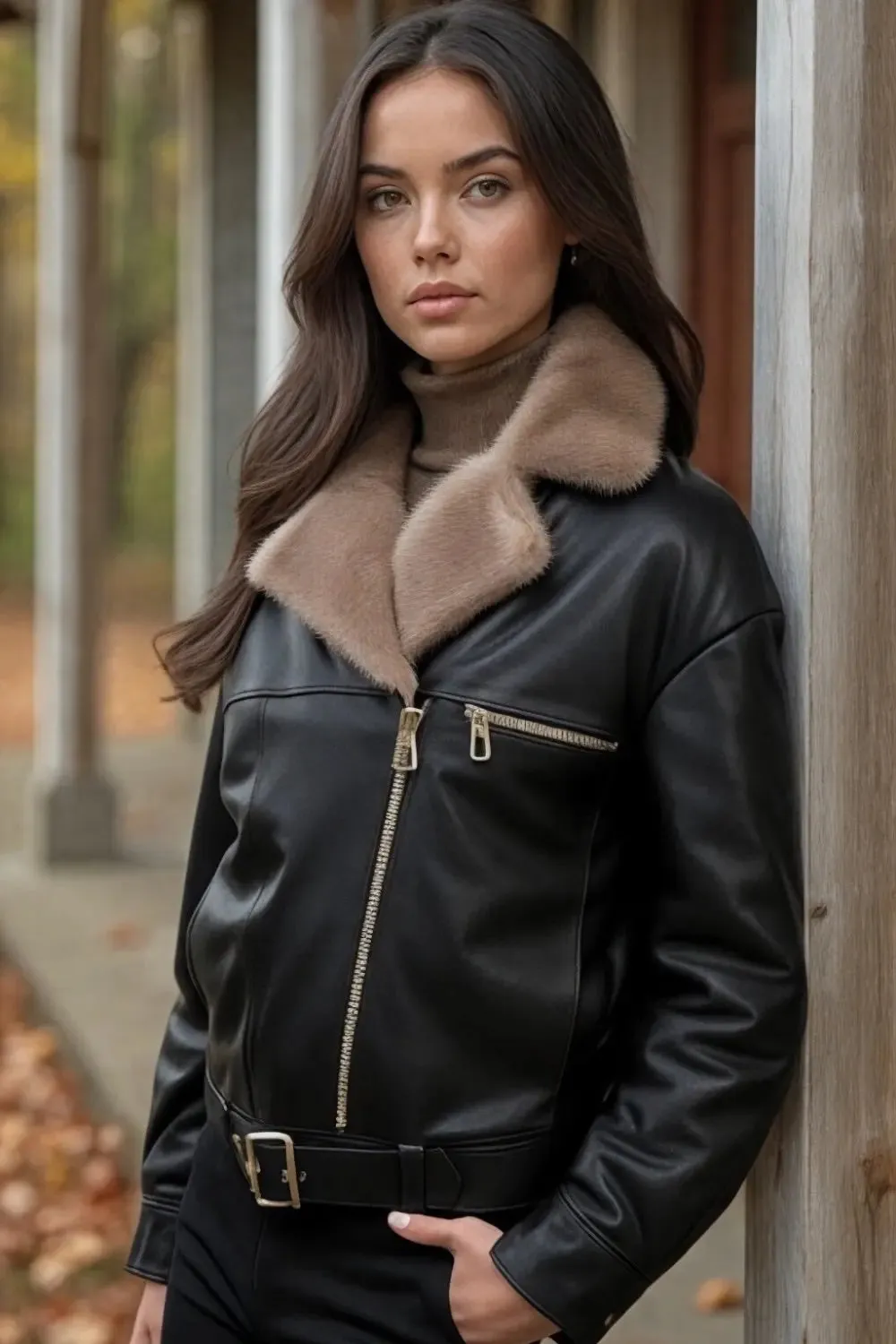 Sophie Classic Leather Bomber