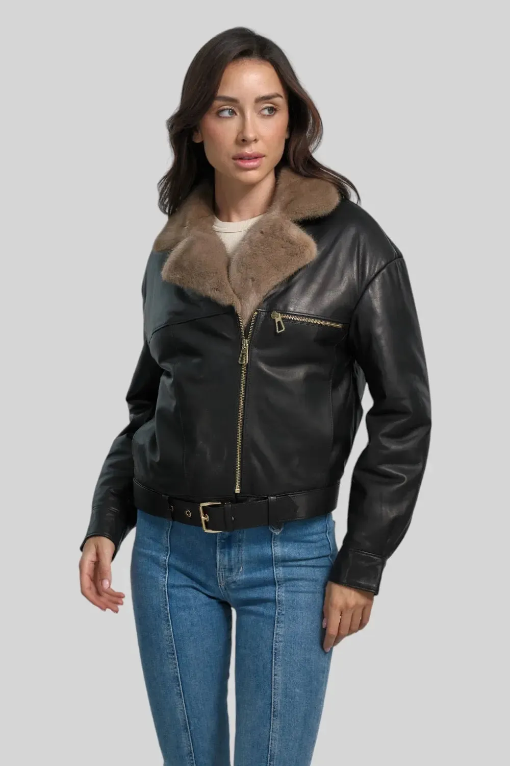 Sophie Classic Leather Bomber