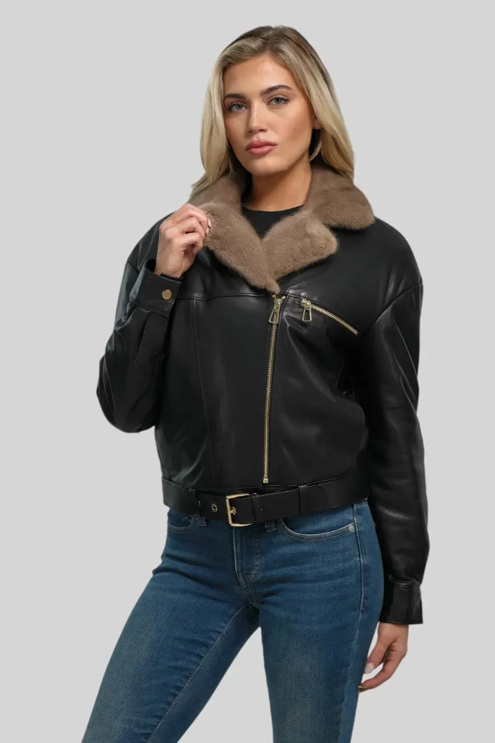 Sophie Classic Leather Bomber