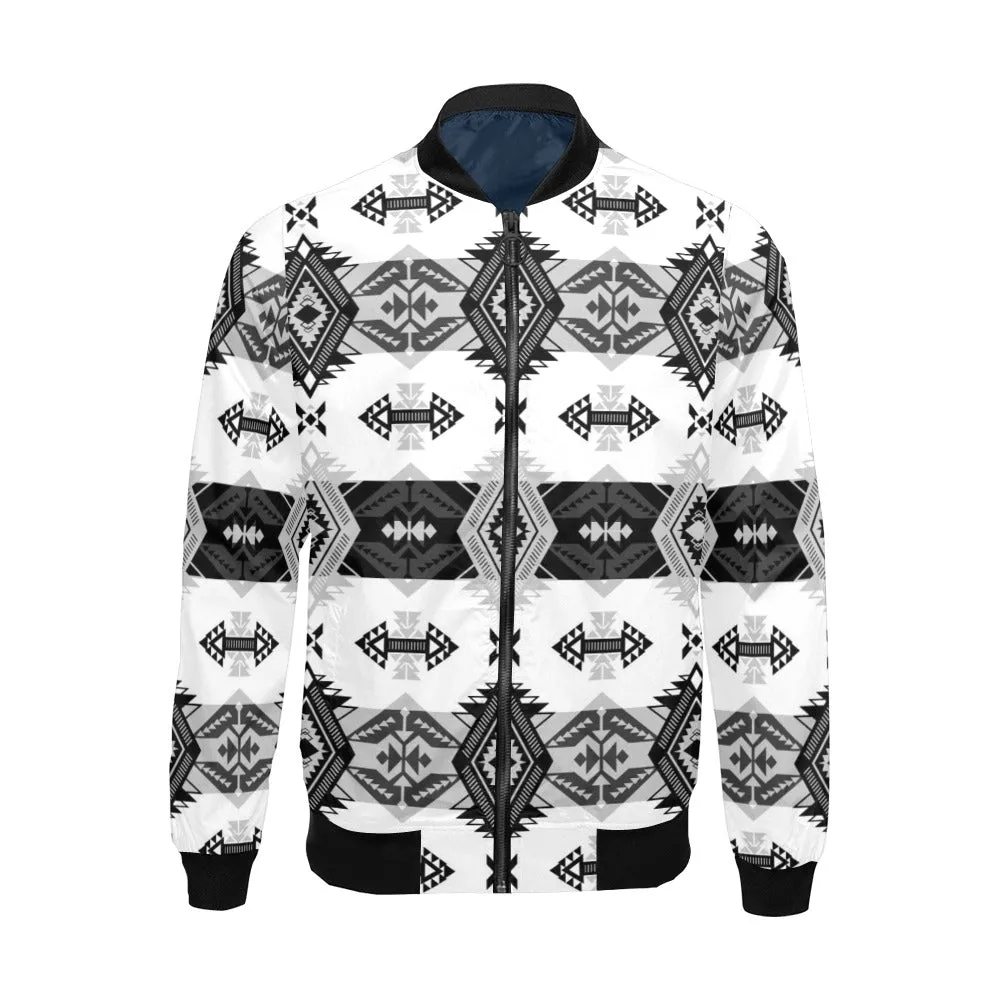 Sovereign Nation Black and White Bomber Jacket for Men