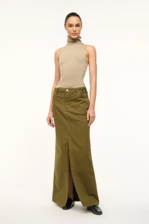 STAUD   WRANGLER THE MAXI SKIRT | SERGEANT GREEN