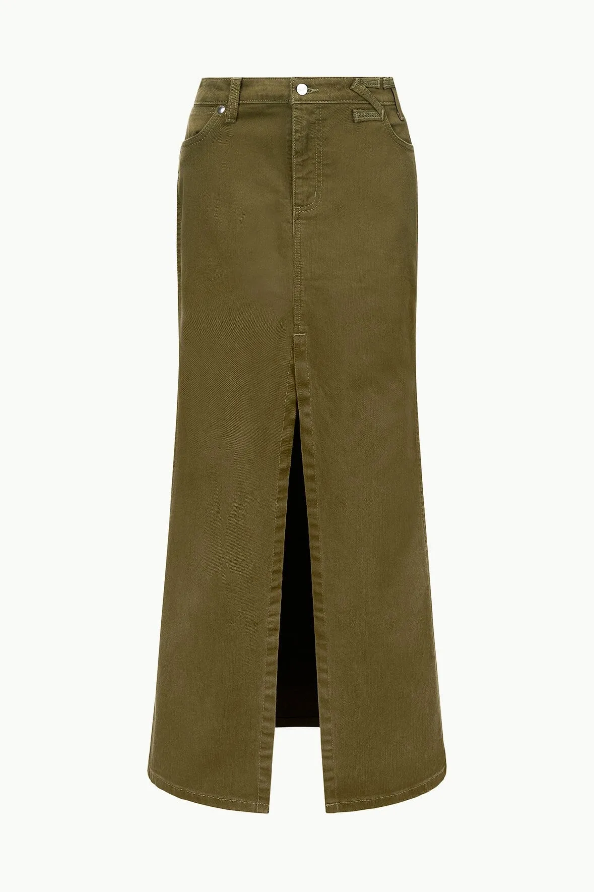 STAUD   WRANGLER THE MAXI SKIRT | SERGEANT GREEN