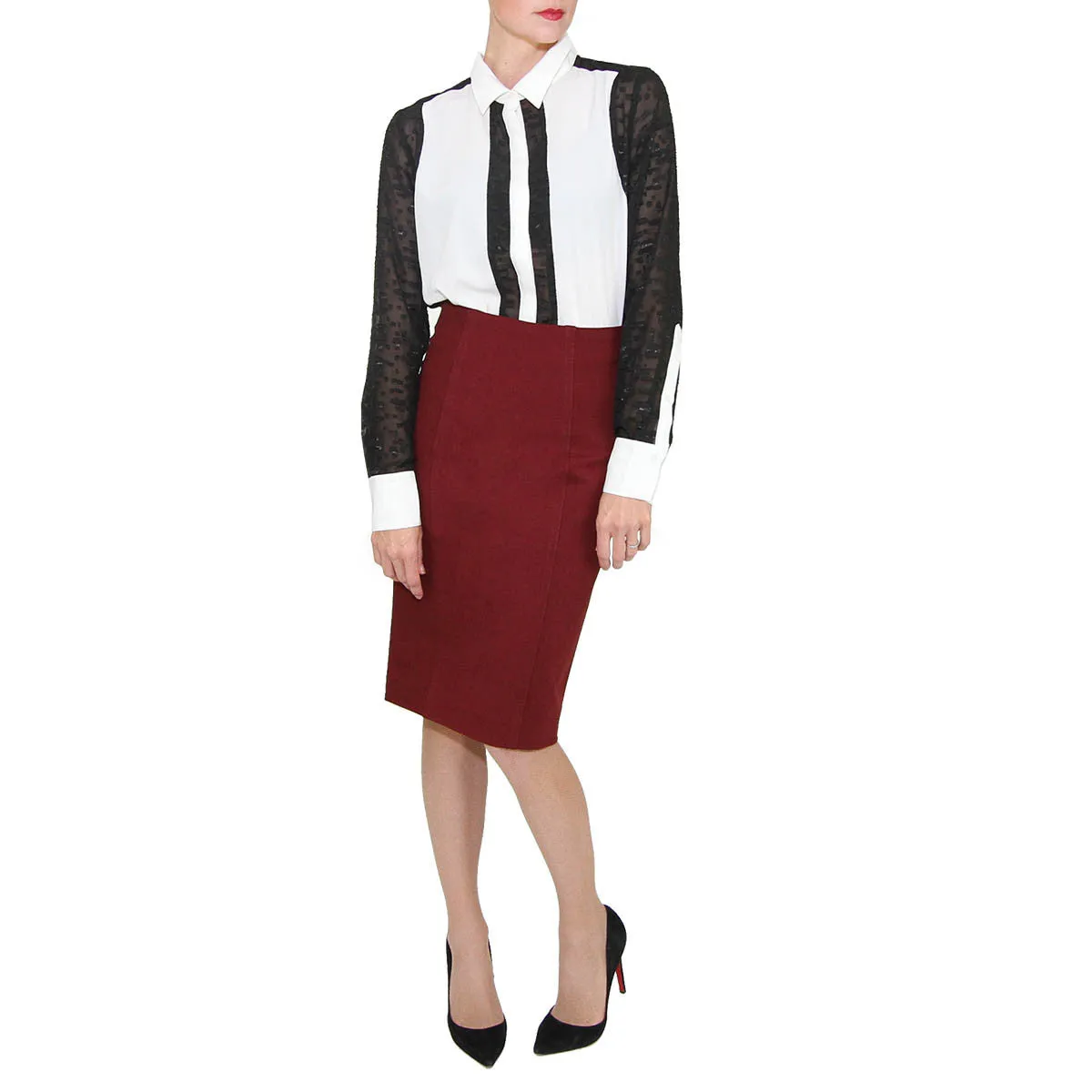 Stretch Ponte Pencil Skirt