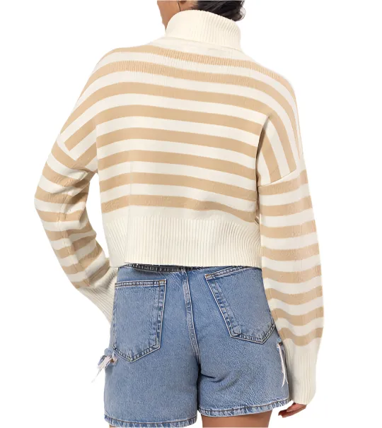 Striped Turtleneck Sweater